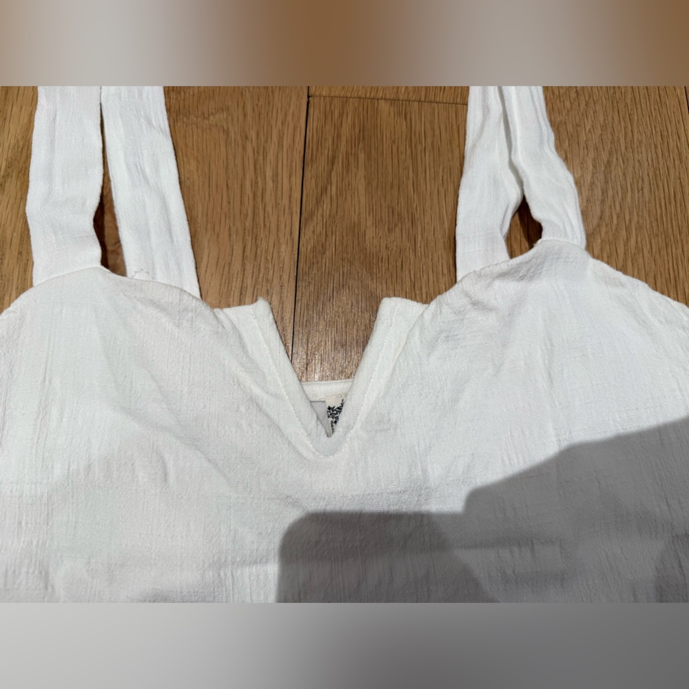 Free People Intimately White Cotton Thong Bodysuit, Size M - Picture 3 of 8